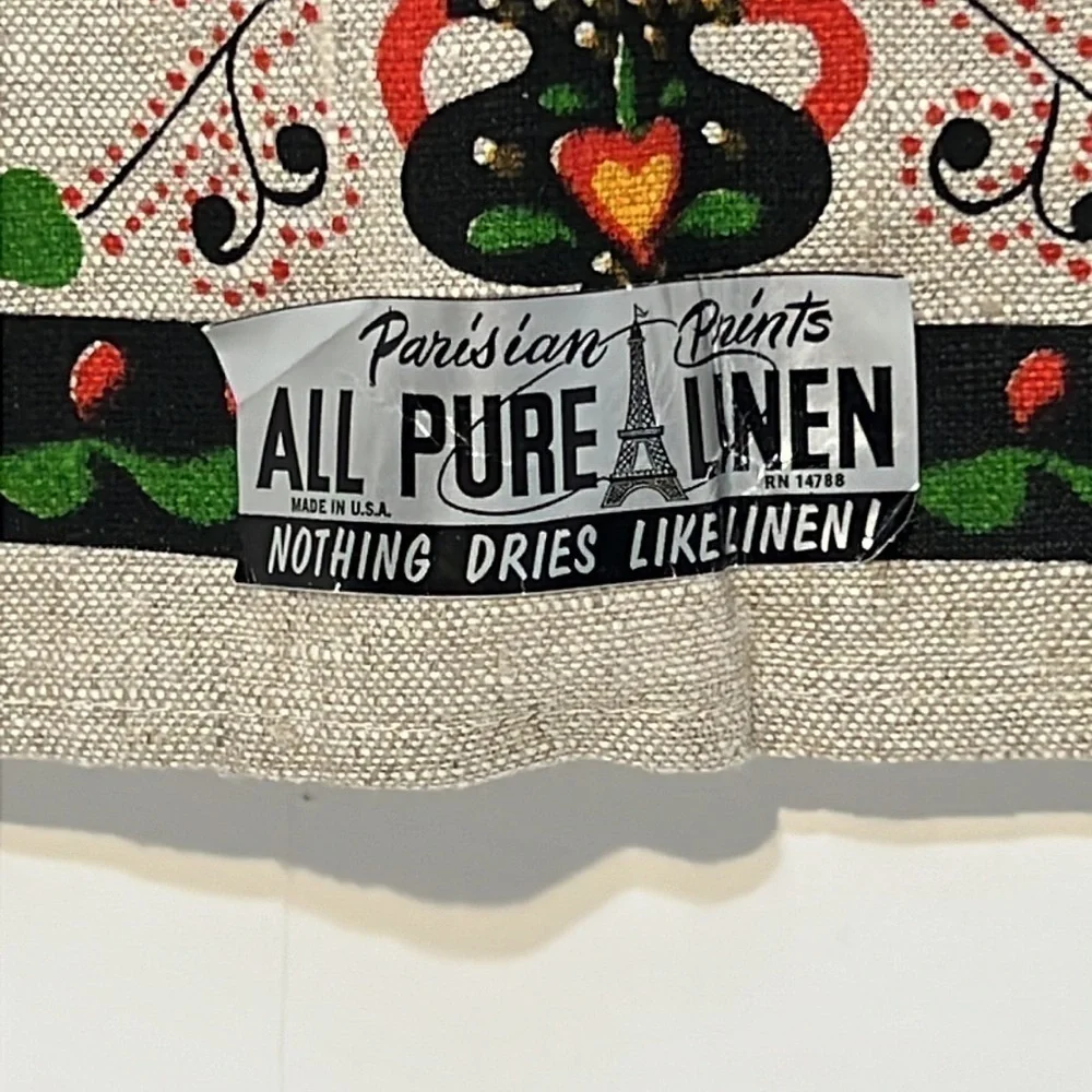 Parisian Prints Linen Table Runner Vintage Dutch Design